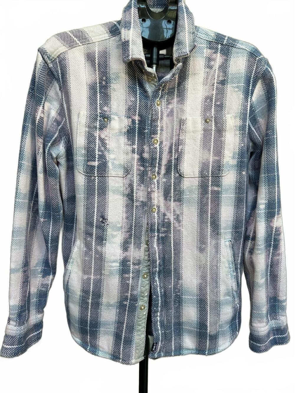Upcyled Flannel Shirt | Distressed | One of a Kind | Men's Small | Shacket